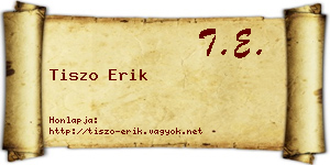 Tiszo Erik névjegykártya